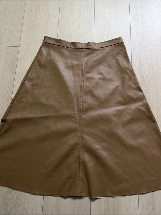 H&M Dresses & Skirts - H&M Tan Faux Leather A-Line Skirt